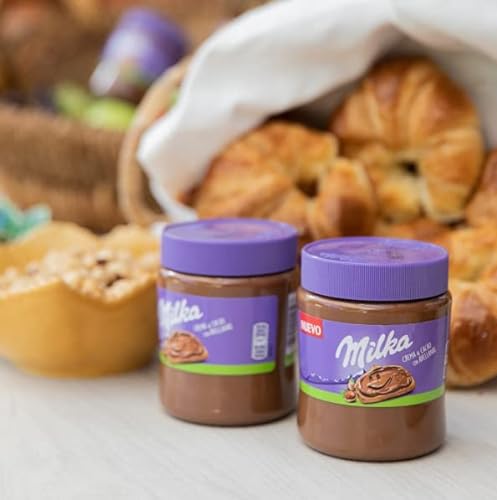 Milka Crema Untable de Avellanas y Cacao creada con Leche 100% de los Alpes y Aceite de Girasol 340g