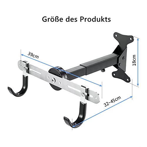 Mimoke Soporte de pared para bicicleta, ángulo ancho y distancia a la pared, plegable, MTB, bicicleta de carretera, garaje interior