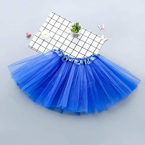 mini kitty Tutu Falda para Mujer Faldas de Tul Elástico 4 Capas Disfraces de Ballet Bail Tutus Niña para Halloween Fiesta Costume Carnaval Bailarina (Azul)