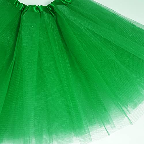 mini kitty Tutu Falda para Mujer Faldas de Tul Elástico 4 Capas Disfraces de Ballet Bail Tutus Niña para Halloween Fiesta Costume Carnaval Bailarina (Verde)