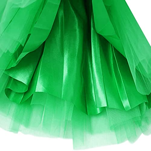 mini kitty Tutu Falda para Mujer Faldas de Tul Elástico 4 Capas Disfraces de Ballet Bail Tutus Niña para Halloween Fiesta Costume Carnaval Bailarina (Verde)