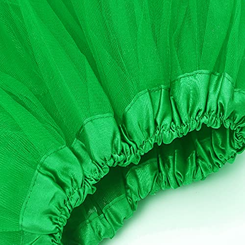 mini kitty Tutu Falda para Mujer Faldas de Tul Elástico 4 Capas Disfraces de Ballet Bail Tutus Niña para Halloween Fiesta Costume Carnaval Bailarina (Verde)