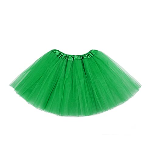 mini kitty Tutu Falda para Mujer Faldas de Tul Elástico 4 Capas Disfraces de Ballet Bail Tutus Niña para Halloween Fiesta Costume Carnaval Bailarina (Verde)