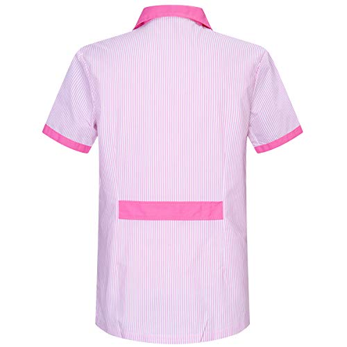 MISEMIYA - Camisa MÉDICO Unisex Enfermera Uniforme Limpieza Laboral ESTÉTICA Dentista Veterinaria Sanitario HOSTELERÍA W820 - M, Rosa