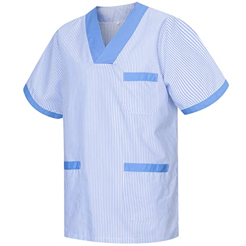 MISEMIYA - Casaca Unisex MÉDICO Enfermera Uniforme Limpieza Laboral ESTÉTICA Dentista Veterinaria Sanitario HOSTELERÍA - Ref.817 - M, Celeste T817-4