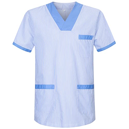 MISEMIYA - Casaca Unisex MÉDICO Enfermera Uniforme Limpieza Laboral ESTÉTICA Dentista Veterinaria Sanitario HOSTELERÍA - Ref.817 - M, Celeste T817-4