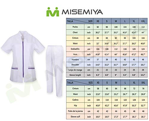 MISEMIYA - Casaca Y PANTALÓN Mujer Uniformes Sanitarios Uniformes MEDICOS CLINICAS Estética Médico Enfermería Casaca Y PANTALÓN Ref.7028 - M,