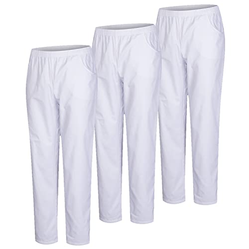 MISEMIYA - Pack 3 Pcs - PANTALÓN Sanitario Unisex - Uniforme Sanitario Uniformes MEDICOS PANTALÓN DE Trabajo - 5XL, Blanco 21