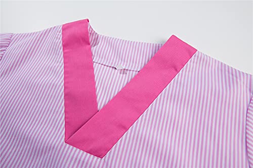 MISEMIYA - Pack*2-Camisa Camisetas Mujer Medica Mangas Cortas Uniforme Laboral Sanitarios Hospital Limpieza Ref.T820 - M, Celeste