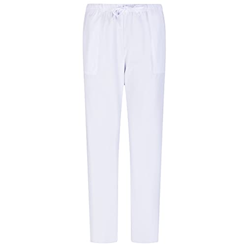 MISEMIYA - PANTALÓN Sanitarios Unisex (Antilejía - No Destiñe - Resistente al Cloro)- BZ-6802 - L, Blanco 68