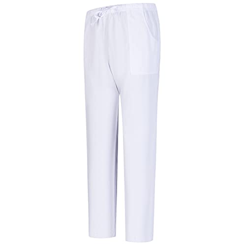 MISEMIYA - PANTALÓN Sanitarios Unisex (Antilejía - No Destiñe - Resistente al Cloro)- BZ-6802 - L, Blanco 68