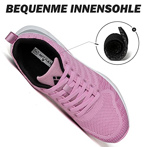 Mishansha Air Zapatillas de Deportes Mujer Ligeros Zapatos de Correr Femenino Antideslizante Calzado Gimnasio Sneakers Fitness Baker-Miller Rosa Gr.38