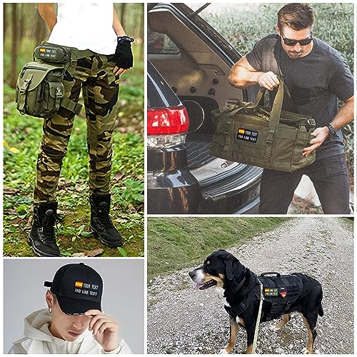 misscase Parches personalizados con nombre militar, 2 piezas Parche táctico bordado personalizado de la bandera española con gancho y bucle, para mochilas Camisa de trabajo uniforme (9x5cm-2Line)