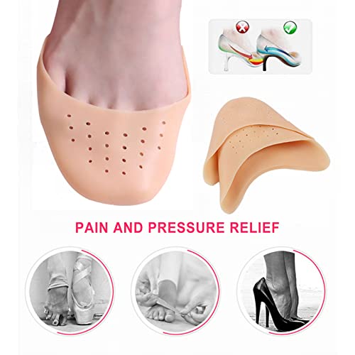 MIVAIUN 4 Pares Protectores Dedos Pies, Funda de Gel para los Dedos de los Pies Protector de Dedo de Ballet para Tacones Altos, Protector Dedos Pie, Protector Suave de la Punta de Dedo