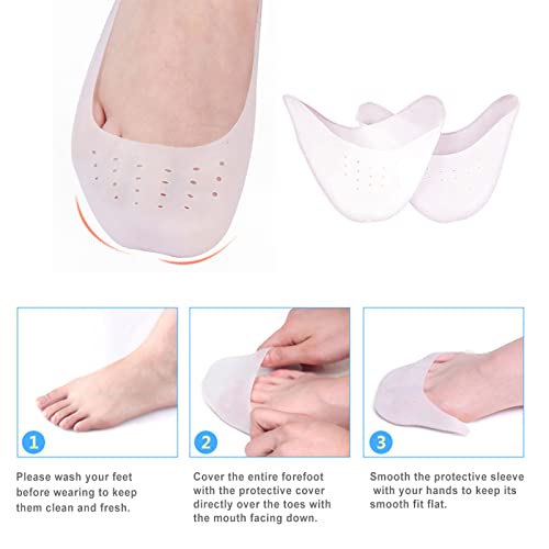 MIVAIUN 4 Pares Protectores Dedos Pies, Funda de Gel para los Dedos de los Pies Protector de Dedo de Ballet para Tacones Altos, Protector Dedos Pie, Protector Suave de la Punta de Dedo