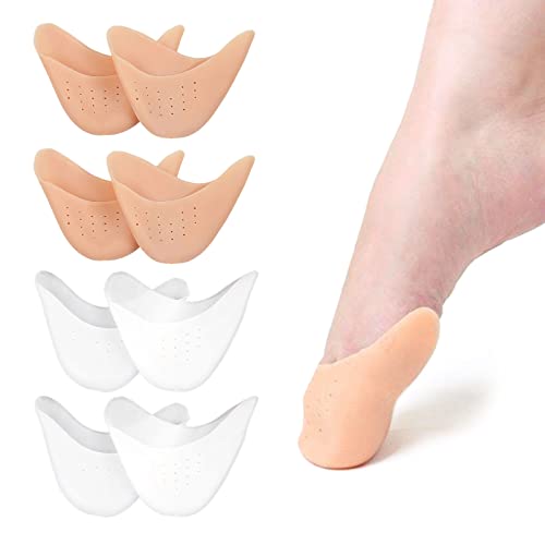 MIVAIUN 4 Pares Protectores Dedos Pies, Funda de Gel para los Dedos de los Pies Protector de Dedo de Ballet para Tacones Altos, Protector Dedos Pie, Protector Suave de la Punta de Dedo