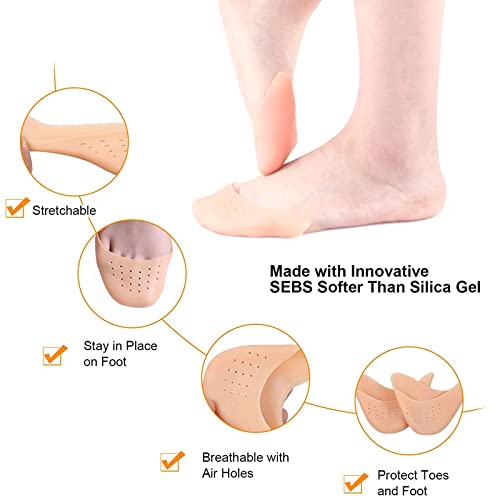 MIVAIUN 4 Pares Protectores Dedos Pies, Funda de Gel para los Dedos de los Pies Protector de Dedo de Ballet para Tacones Altos, Protector Dedos Pie, Protector Suave de la Punta de Dedo