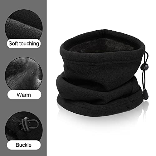 MIVAIUN Bufanda Invierno para Hombre Mujer Bufanda Tubular Bufanda Negra Caliente Para el Cuello en Invierno Para Mantener el Calor al Aire Libre Montar en Bicicleta Esquiar (Negro)