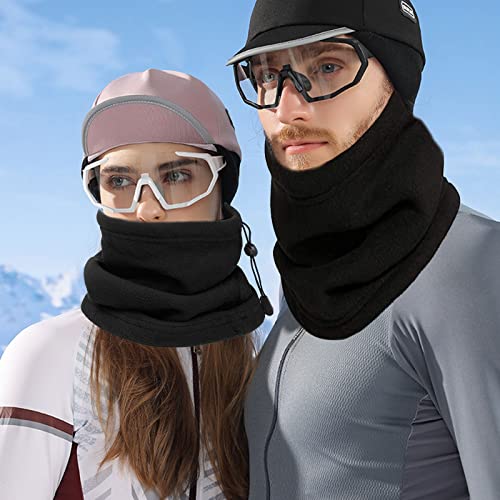 MIVAIUN Bufanda Invierno para Hombre Mujer Bufanda Tubular Bufanda Negra Caliente Para el Cuello en Invierno Para Mantener el Calor al Aire Libre Montar en Bicicleta Esquiar (Negro)