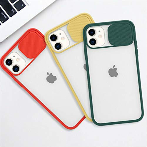 Mixroom - Funda para Apple iPhone 14 Protección Cámara con ventana corredera de silicona TPU Semi Transparente Verde Agua