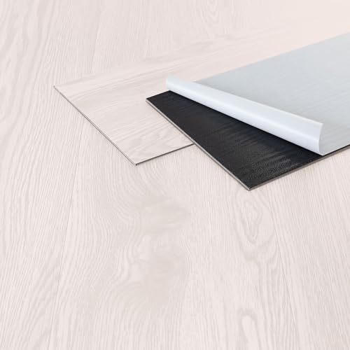 ML-Design Suelo Vinílico Adhesivo de PVC 11,5m² Color Roble Blanco Grosor 2mm Planchas de Vinilo Autoadhesivas 91,5x15,3cm 80x Láminas Aspecto Madera Antideslizante Impermeable Fácil Instalación