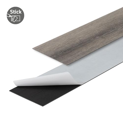 ML-Design Suelo Vinílico Adhesivo de PVC 2,3m² Color Pino Gris Grosor 2mm Planchas de Vinilo Autoadhesivas 91,5x15,3cm 16x Láminas Aspecto Madera Antideslizante Impermeable Fácil Instalación