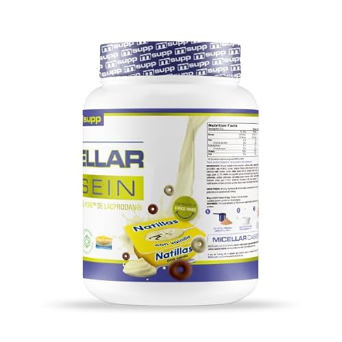 MM Supplements - Caseina Micelar - Bote de 1 Kg - Proteína en Polvo - Batido para Ganar Masa Muscular - Saciante - Lenta Digestión - Sabor Natillas de Vainilla