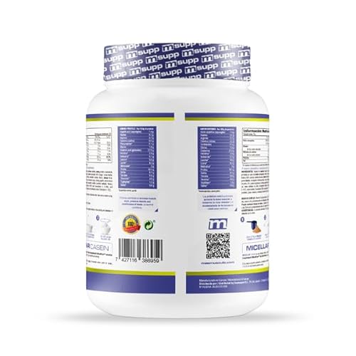 MM Supplements - Caseina Micelar - Bote de 1 Kg - Proteína en Polvo - Batido para Ganar Masa Muscular - Saciante - Lenta Digestión - Sabor Natillas de Vainilla