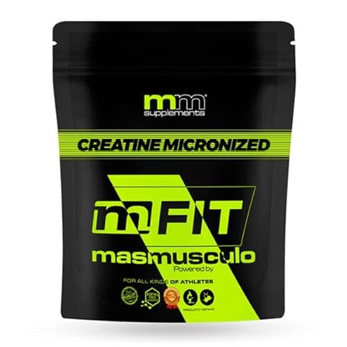 MM Supplements Fit Line - Creatina Micronizada - En Polvo - 500 g - Bolsa para 5 Meses - Recuperador Muscular - Aumenta Masa Muscular - Creatine Micronized