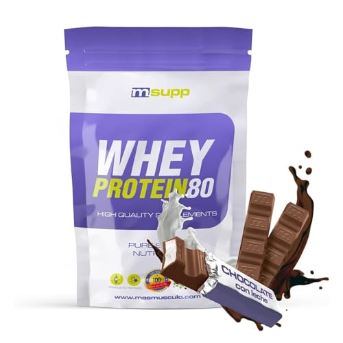 MM Supplements - Proteína Whey 80 - Bote de 1 Kg - Proteína Suero de Leche - Batido para Ganar Masa Muscular - Ayuda en la Recuperación Muscular - Sabor Choco Milk