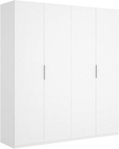 Mobelcenter - Armario 4 Puertas Blanco - Armario Matrimonio 200 cm de Altura - Acabado Color Blanco Brillo - Medidas: Ancho: 180 cm x Fondo: 52 cm x Alto: 200 cm - (0537)