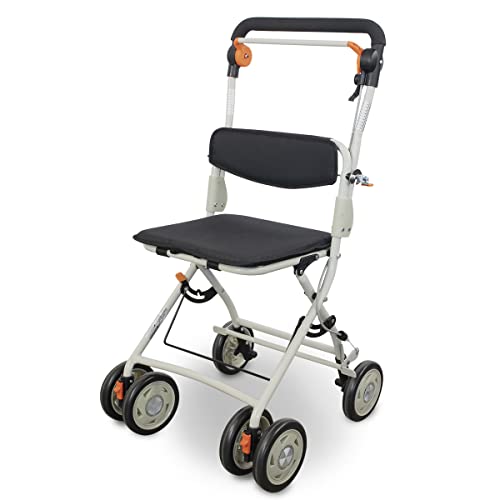 Mobiclinic®, Carro de la compra con asiento, Andador plegable, Coliseo, Monomando, Acero, Respaldo y Asiento acolchado, Marca Española, Sistema de frenado, con Bolsa de la compra, Ruedas 360º