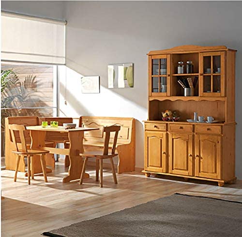 Moblit Alacena 3 Puertas, Sin Barnizar 197x130x42, realizada en Madera Maciza de Pino, Las traseras de Todo el Mueble Van en MDF, Decorala tu Mismo a tu Gusto