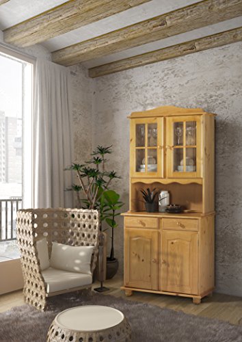 Moblit Alacena 3 Puertas, Sin Barnizar 197x130x42, realizada en Madera Maciza de Pino, Las traseras de Todo el Mueble Van en MDF, Decorala tu Mismo a tu Gusto