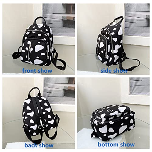 Mochila de Mujer Pequeña Casual Bolso Antirrobo, Bolsa Tela Oxford Mochilas Nylon Cuero Bag Bandolera Portátiles Messenger, Bolsos Mujeres Impermeable para Diario Viaje Gimnasio Trabajo Deporte Negra