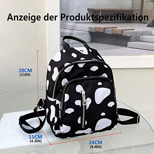 Mochila de Mujer Pequeña Casual Bolso Antirrobo, Bolsa Tela Oxford Mochilas Nylon Cuero Bag Bandolera Portátiles Messenger, Bolsos Mujeres Impermeable para Diario Viaje Gimnasio Trabajo Deporte Negra