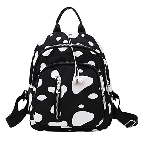 Mochila de Mujer Pequeña Casual Bolso Antirrobo, Bolsa Tela Oxford Mochilas Nylon Cuero Bag Bandolera Portátiles Messenger, Bolsos Mujeres Impermeable para Diario Viaje Gimnasio Trabajo Deporte Negra