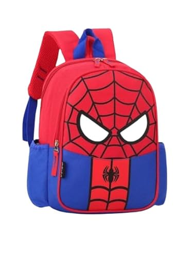 Mochila Escolar Spiderman 30 cm. Mochila Infantil Superhéroes con Diseño 3D Dibujos Animados con Cremallera de ABS, 2 Compartimentos, Asas Ajustables. Material Escolar para Niños y Niñas.