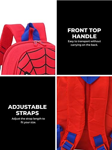 Mochila Escolar Spiderman 30 cm. Mochila Infantil Superhéroes con Diseño 3D Dibujos Animados con Cremallera de ABS, 2 Compartimentos, Asas Ajustables. Material Escolar para Niños y Niñas.