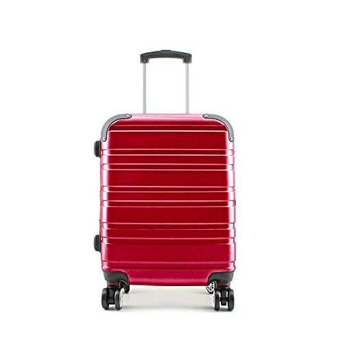 MODELISA - Maleta De Equipaje Avión Polipropileno 4 Ruedas Giratoria Cierre Cremallera con Candado Combinación Asa Telescópica 24'' 60X40X26cm, 70L, 3.02kg (Rojo Oscuro, M)