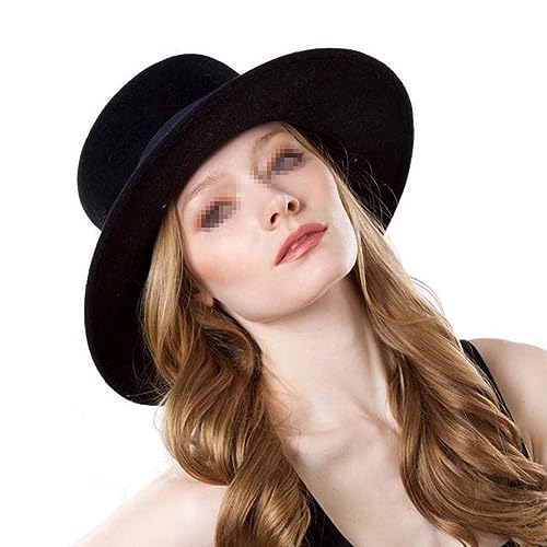 Moderno sombrero fedora, sombrero clásico y elegante tipo panamá de mezcla de algodón con ala plana, sombrero de jazz con cinta