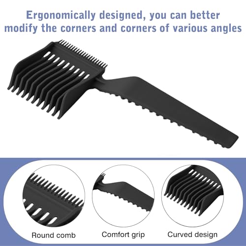 Moguri Fade Combs - Peines de peluquería y plantilla de afeitar para cortar el pelo, guía de corte de pelo, cinta de silicona curvada, gran cortapelos