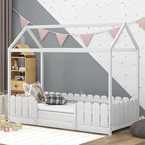 Moimhear Cama Infantil de 90 x 200 cm – versátil Cama Infantil de Madera para niños y niñas