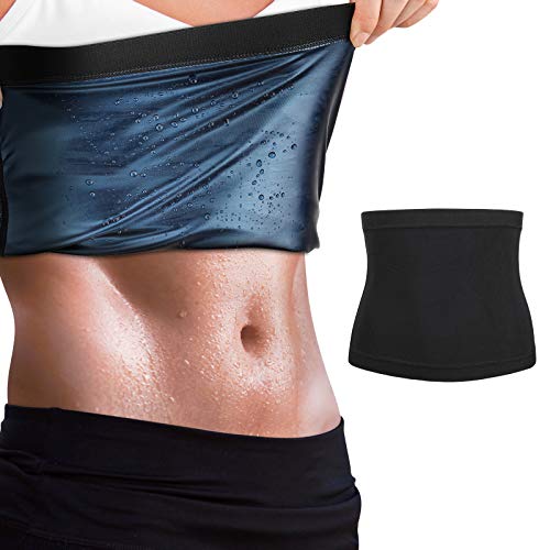 MoKo Faja Reductora Adelgazante Multifuncional para Mujeres, Cinturón Lumbar Abdominal Deportivo Compresión de Sauna Sudor para Gimnasio Pérdida Peso Fitness Quema Grasa Entrenamiento, L/XL, Negro