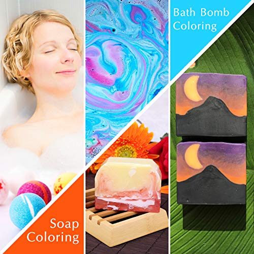 Moldes de Bomba de Baño de 12 Piezas con 12 Colorantes de Jabón, Bolsas Termocontraíbles - Kit de Suministros para Fabricación Bombas de Baño de Bricolaje - Colorante de Bomba de Baño para Jabones