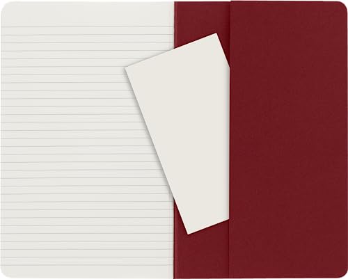 Moleskine CH116 - Set de 3 cuadernos a rayas, grandes, color rojo arándano