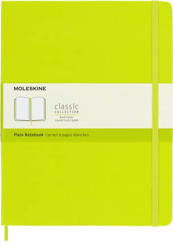 Moleskine - Cuaderno Clásico con Hojas en Blanco, Tapa Dura y Cierre con Goma Elástica, Tamaño XL 19 x 25 cm, Color Verde Limón, 192 Páginas