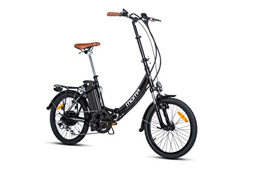 Moma Bikes Bicicleta Electrica Plegable Urbana Ebike20.2, Aluminio SHIMANO 7v, Batería Litio 36V 16Ah