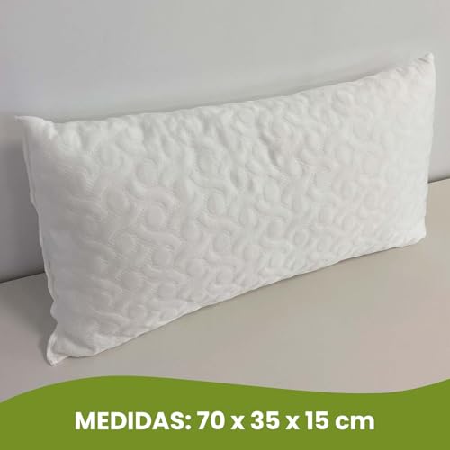 MOMMY CONFORT - Pack 2 Almohada Viscoelastica 70 cm con Copos 100% Viscoelasticos – Tejido Stretch Ultra Suave – Almohada Adaptable al Cuello – Termoreguladora – Fabricado en España