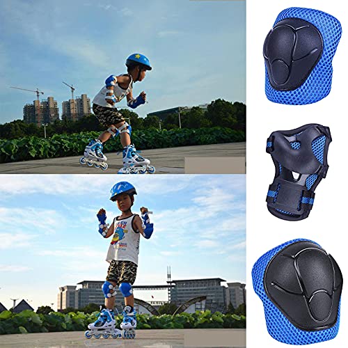 Mon3trYYDS Rodilleras Ajustables 6 en 1 6 Piezas Set de Protección Infantil Juego de Protecciones Infantil 6 en 1 Niños Rodilleras para Patinaje en Línea, Ciclismo y Patinaje sobre Ruedas